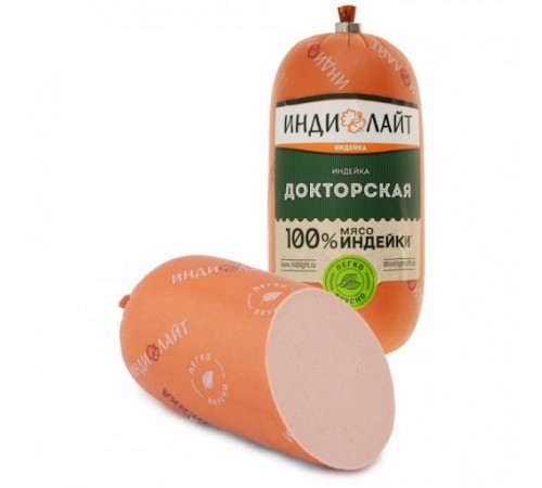 Колбаса Докторская из индейки Индилайт 400гр
