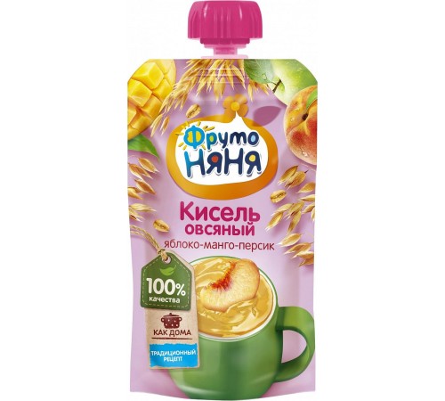 Кисель овсяный Яблоко манго персик Фруто-няня 130гр