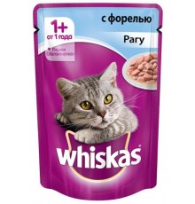 Корм для кошек Форель и Лосось желе 75гр Вискас