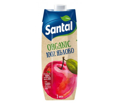Сок яблочный Santal Органик 1л