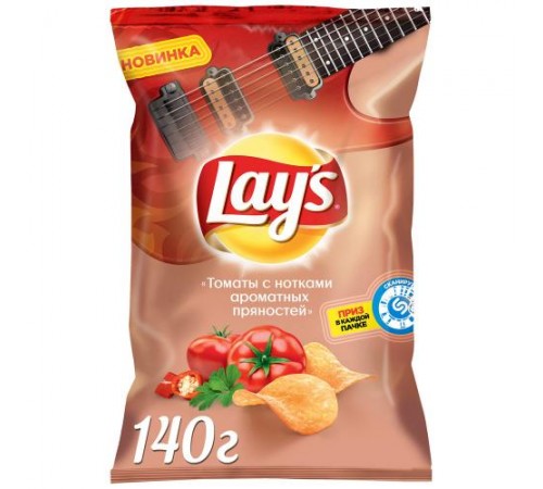 Чипсы картофельные Томаты с пряностями Лейс 140 гр
