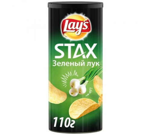 Чипсы картофельные зеленый лук Лейс STAXX 110г
