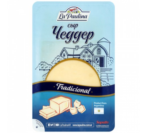 Сыр полутвердый Чеддер La Paulina 200 г 48%
