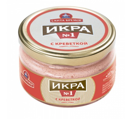 Икра мойвы деликатесная с креветкой Санта Бремор 180 гр
