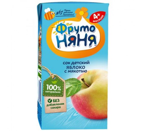 Сок Яблоко с мякотью ФрутоНяня 0,2л
