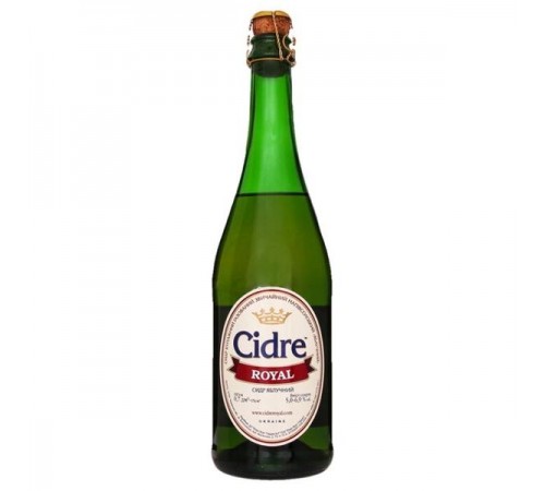 Сидр Яблочный полусладкий газированный 5,0% 0,75л с/б Сидр Роял