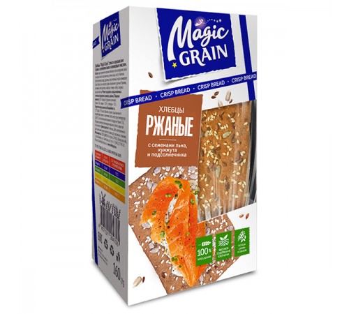 Хлебцы Ржаные с семенами льна Magic Grain 160гр