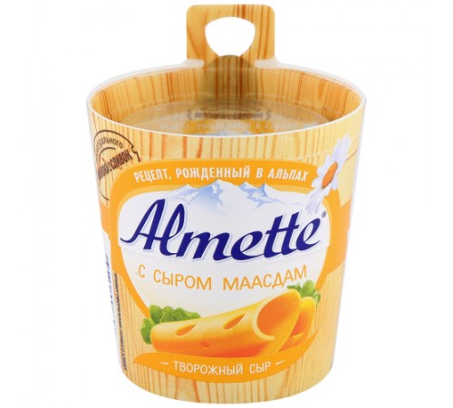 Сыр творожный с сыром Маасдам Альметте 150г 60%
