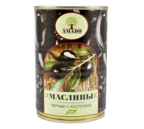 Маслины черные Амадо 300 гр
