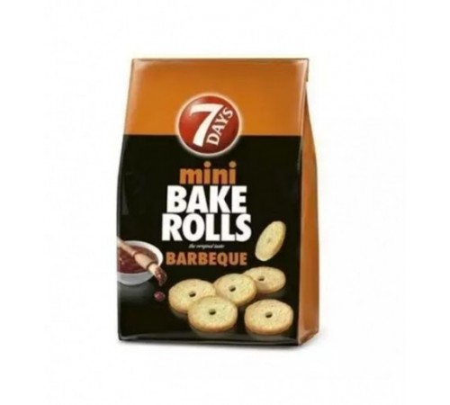 Сухарики барбекю Бейк Ролз 7 DAYS 80 гр
