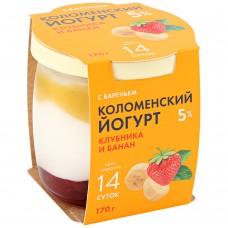 Йогурт Клубника банан Коломенский 170гр 5%