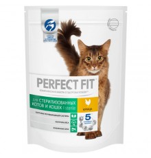Корм сухой для кошек Курица для кастрированных котов и стерилизованных кошек Перфект Фит 650 гр