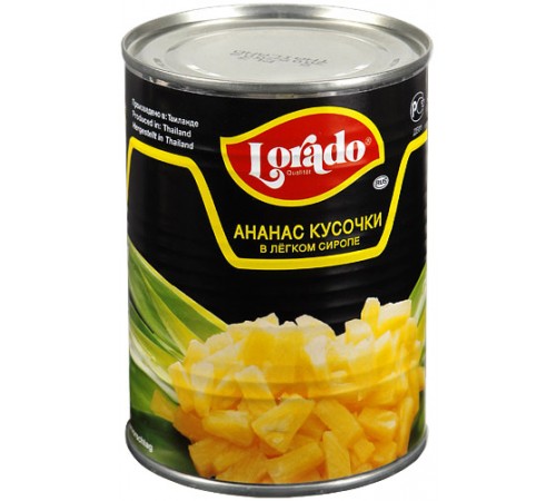 Ананасы кусочки Lorado 565 гр
