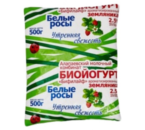 Биойогурт питьевой Бифилайф земляника Белые Росы 500 г 2,5%
