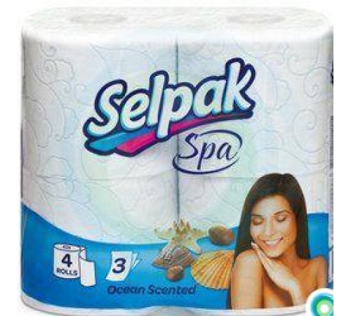 Бумага туалетная Арома океан трехслойная Селпак 4 рул