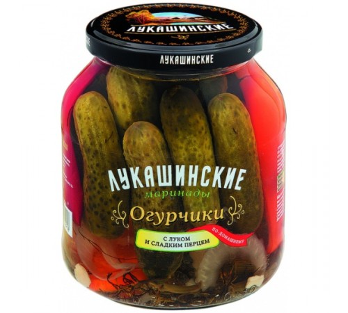 Огурчики маринованные по-домашнему со сл.перцем Лукашинские 670 гр