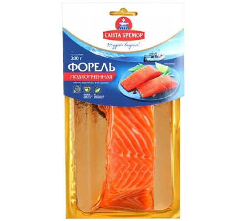 Форель филе кусок подкопченая Санта Бремор 200гр