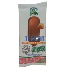 Мороженое Эскимо Пломбир крем-брюле в какаосодержащей глазури 12% 70гр Зелена Бурена
