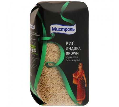 Рис Индика коричневый Мистраль 450 гр
