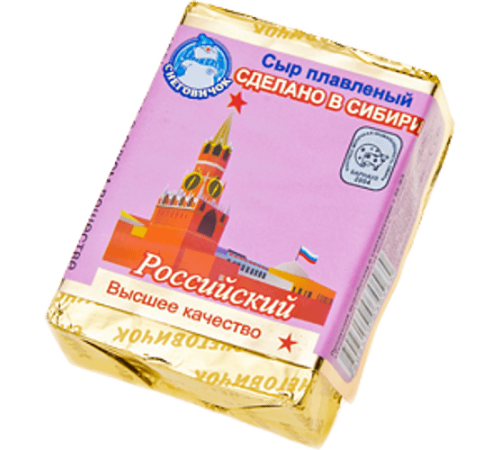 Сыр плавленный Российский Снеговичок 90гр
