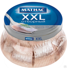 Сельдь филе кусочки Матиас XXL с/с 260гр с/б