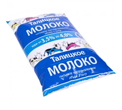 Молоко пастеризованное Талицкое 1л 3,5 -4%
