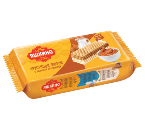 Вафли с вареной сгущенкой Яшкино 300г
