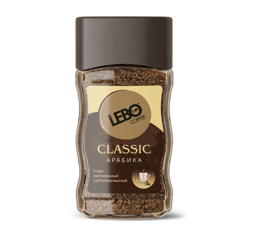 Кофе растворимый стекло Лебо Классик 100 гр