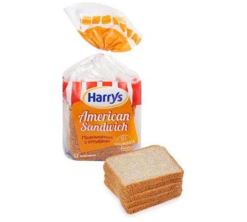 Хлеб с отрубями American Sandwich HARRYs 515г
