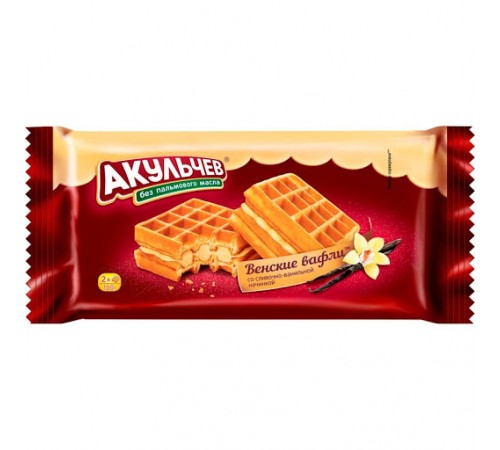 Вафли Венские Ваниль-сливки Акульчев 100 гр
