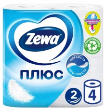 Бумага туалетная 2-слойная белая Zewa 4 шт