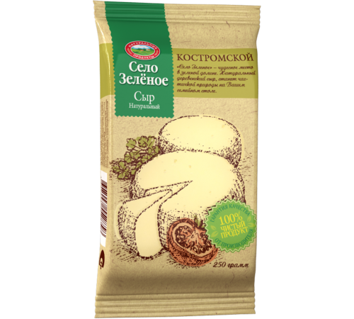 Сыр Костромской Село Зеленое 200 гр 45%
