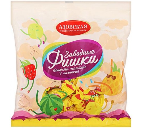 Конфеты Заводные Фишки желейные с начинкой Азовская КФ 250г
