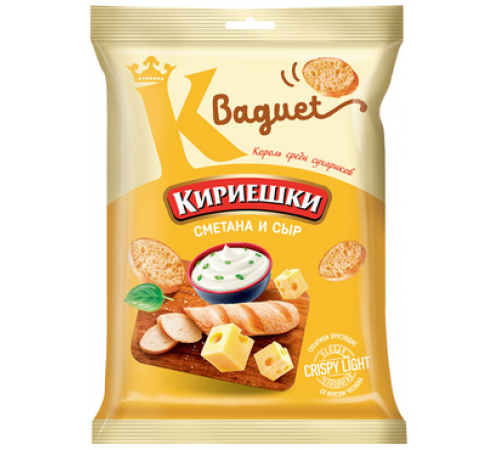 Сухарики со вкусом сметана и сыр Кириешки 50г