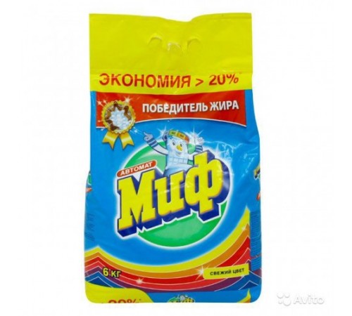 Стиральный порошок КОЛОР СВЕЖИЙ ЦВЕТ автомат Миф 6кг