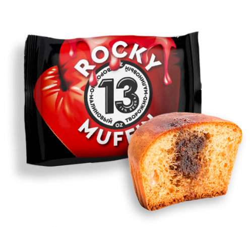 Маффин Творожный с малиновой начинкой Rocky Muffin 55 гр