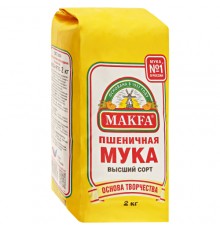 Мука пшеничная высший сорт Макфа 2 кг