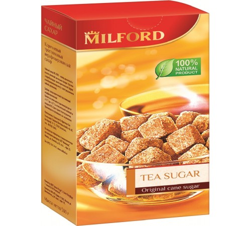 Сахар кусковой коричневый тростниковый  MILFORD 300гр
