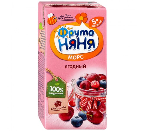 Морс Клюква черника вишня ФрутоНяня 0,2л