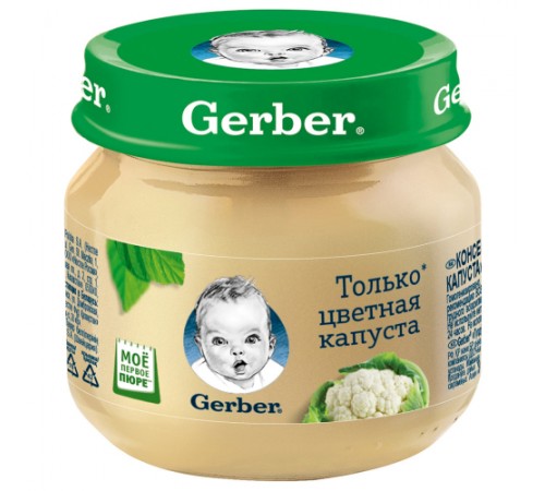 Пюре овощное цветная капуста Гербер 80 гр
