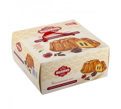 Кекс с вишневой начинкой и шоколадным кремом Яшкино 500 г