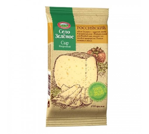Сыр Российский молодой Село Зеленое 160 г 50%
