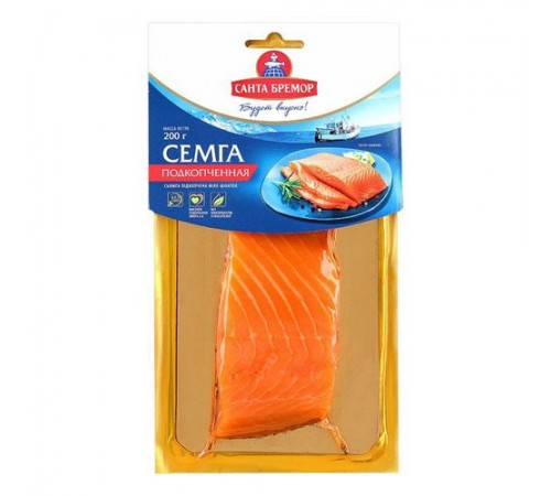 Семга филе кусок подкопенная Санта Бремор 200г
