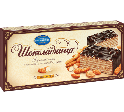 Торт вафельный с миндалем Шоколадница 270гр