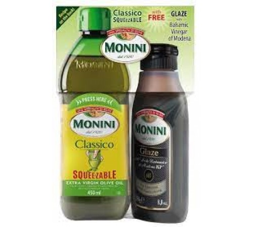 Масло оливковое Экстра Вирджин + Бальзамический соус в подарок МОНИНИ 0.45л
