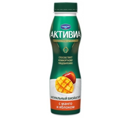 Биойогурт питьевой Манго-Яблоко АКТИВИЯ 290 г 2.0%
