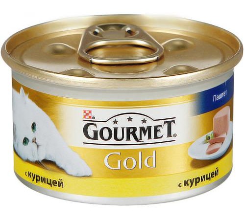 Корм для кошек паштет с курицей ж/б Gourmet Gold 85г