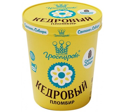 Мороженое Кедровый пломбир в ведре Гроспирон 410 гр

