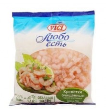 Креветки очищенные 200/300 варено-мороженные Вичи 500 гр