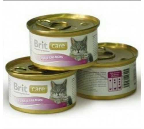 Корм для кошек Тунец и лосось Brit 80 гр